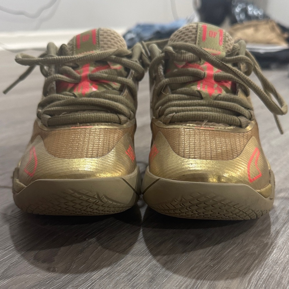 Puma Kids Sneakers in Gold and Pink Lemelo Ball - Picture 2 of 9